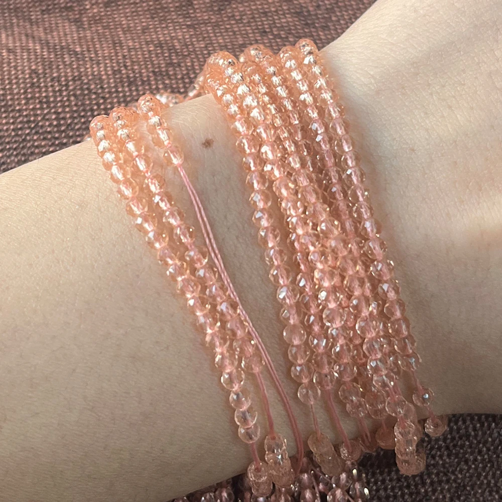 

10 Strings Faceted Natural Spinel Small Beads Round Glass Loose Stone Beaded Bracelet for DIY Jewelry Making Necklace 2mm 3mm