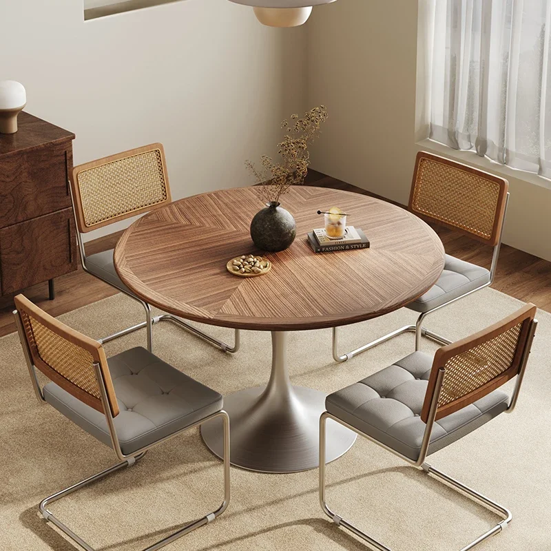 

Italian Minimalism Style Round Side Dining Table Small Console Desk Designer Writing Corner Mesas De Comedor Home Furniture