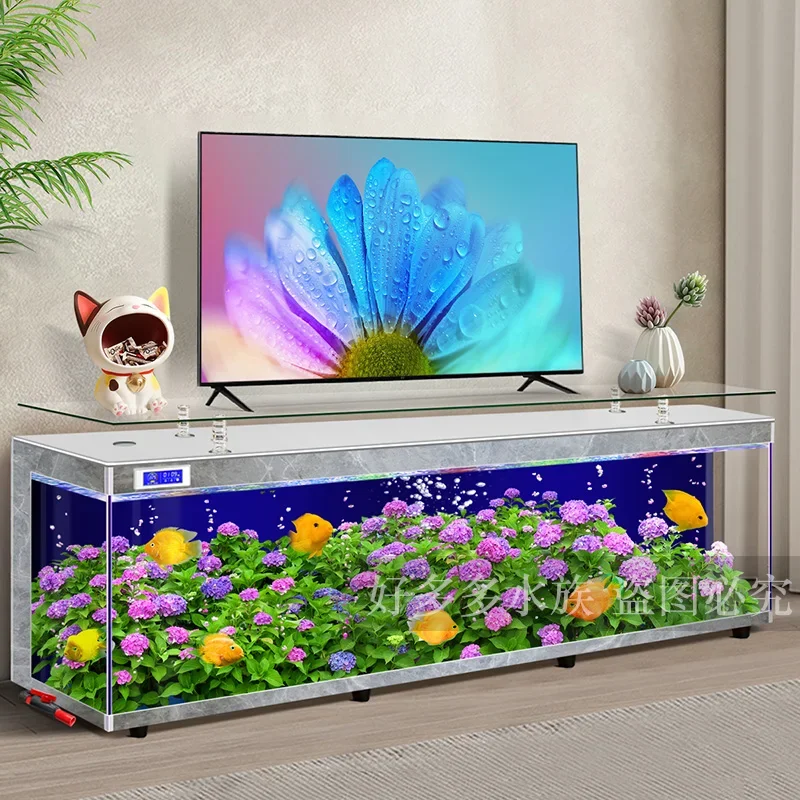 HLZ TV Cabinet Tea Table One-piece Fish Tank Hakka Large