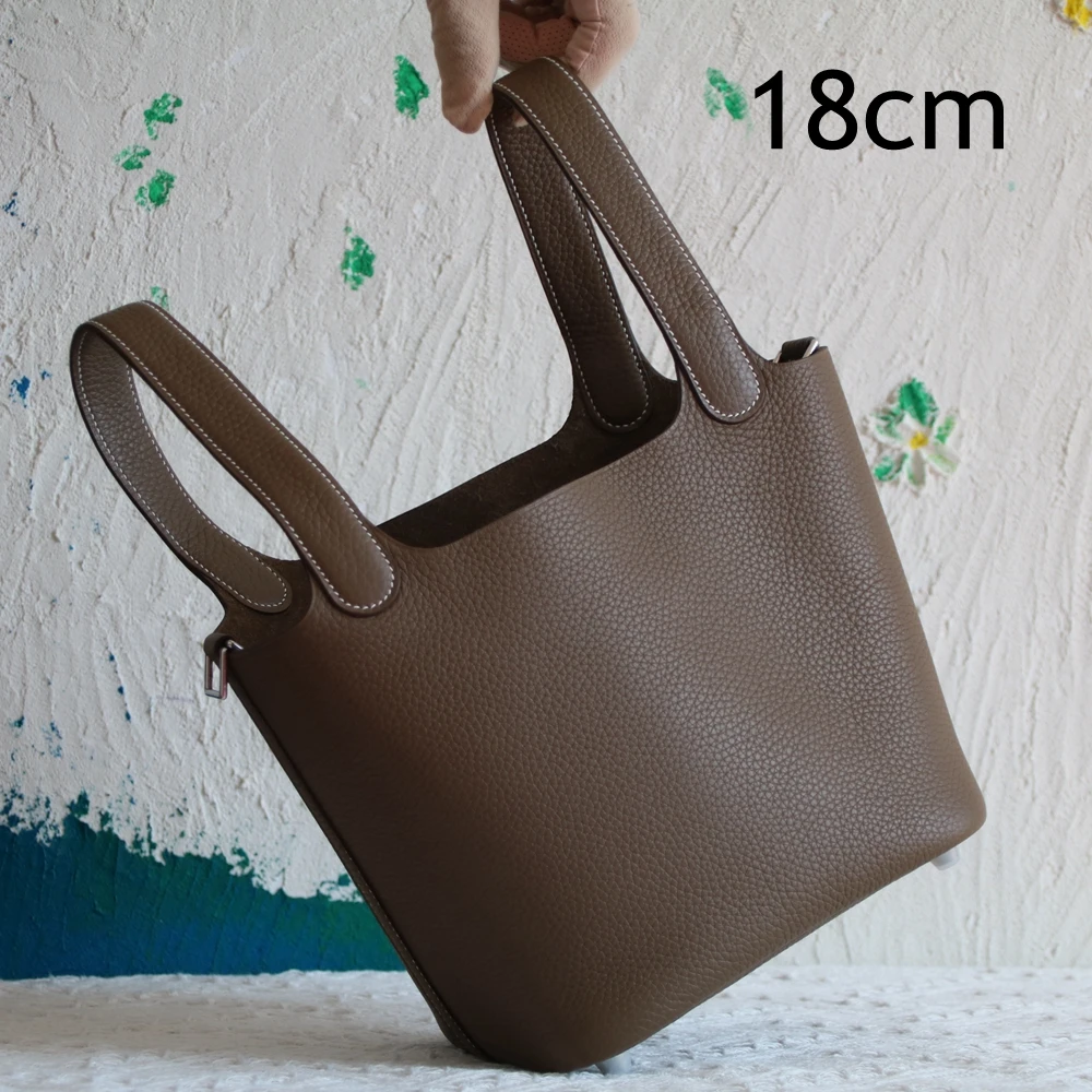 High Quality Luxury Bucket Bag Genuine Leather Women Tote Bag\\Handbag Fashion Simple 100% Real Cowhide Leather Lady Bag Soft