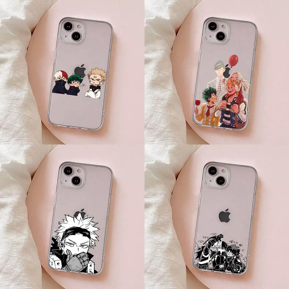 Niedliche My Hero Academia Handyhülle für iPhone 17 16 15 11 13 14 Pro Max 7 8 Plus X Xr Xs Max 16pro 12mini Transparente Abdeckung