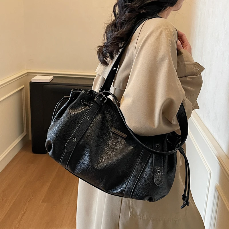 

Корейская сумка для мотоцикла, осень-зима 2022, новая ультра-мягкая сумка-тоут в стиле ретро, высококачественная сумка для подмышек большой вместимости 6682JY