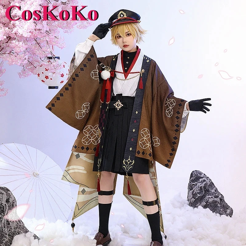 CosKoKo Aether Cosplay Anime Game Genshin Impact Costume Gorgeous Sweet Kimono Uniform Halloween Women Role Play Clothing S-XL