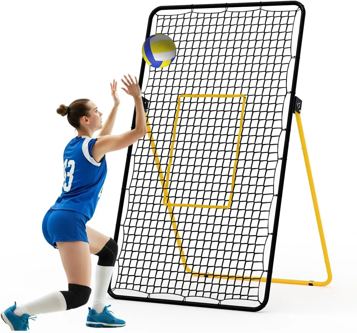 Tacleekii 7×4 ft Volleyball Rebounder Net Adjustable Bounce‑Back Trainer  for Bumping Spiking Setting Practice