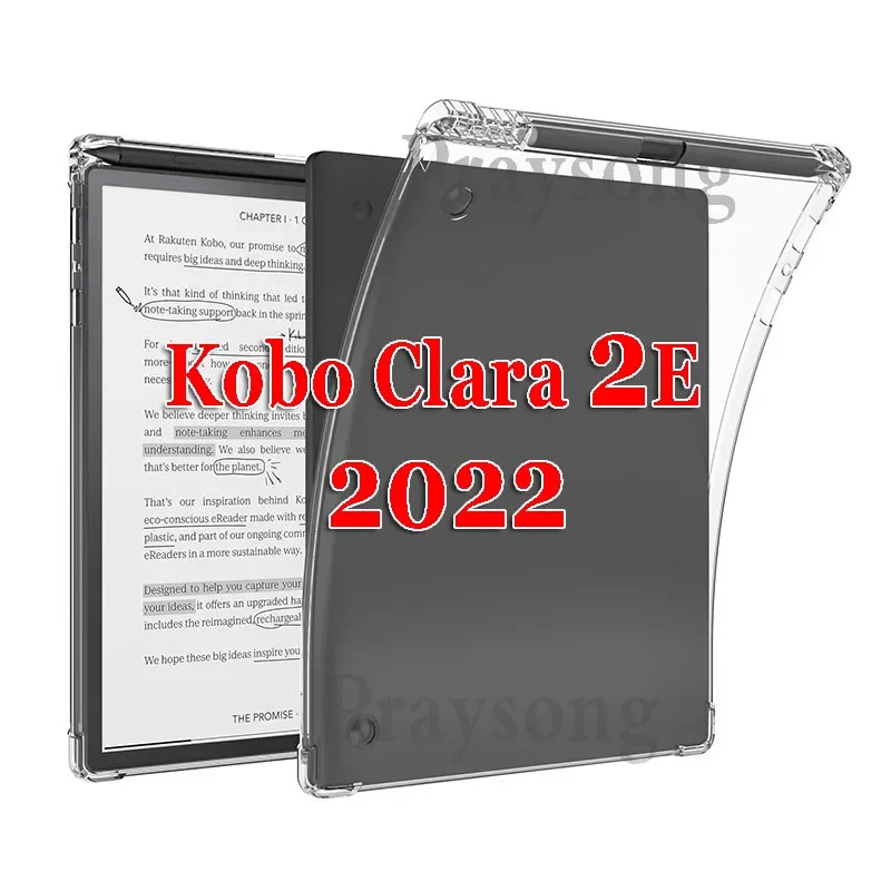 Ultra Thin Clear Case for Kobo Clara 6 Inch Ebook Clara 2E 2022 Cover for Kobo Protective Cover TPU Fundas Soft Back Case Airbag