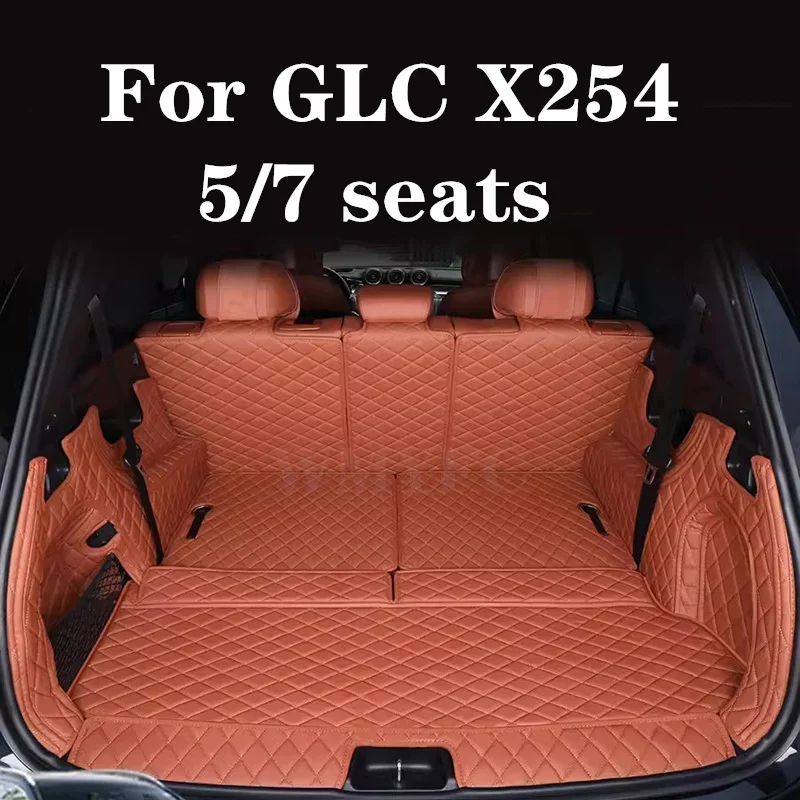 For Mercedes-Benz GLC X254 2023 2024 5/7sets Leather Car Trunk Mat Cargo Liner Rear Boot Luggage Cushion