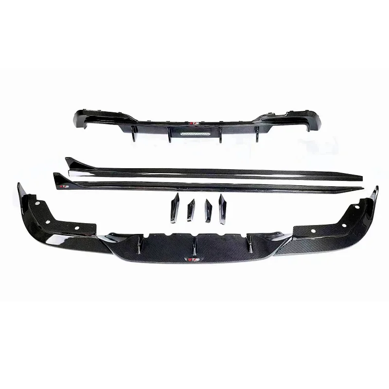 

T Style Dry Carbon Fiber Front Lip Side Skirt Front Bumper Wind Blade Rear Diffuser for BMW 3 Series G20 G28 Body Kit