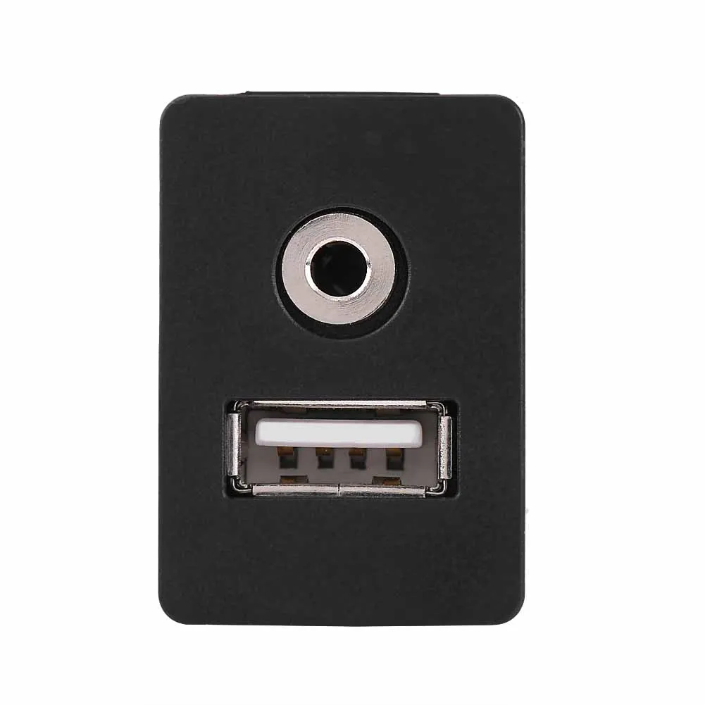 Car Boat Dash Flush Mount USB Port 3.5mm AUX Jack Extension Cable Lead Mounting Panel Jack USB Cable