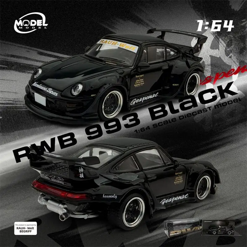 

ModelModel MM 1:64 RWB 993 GT Wing Green / Black Diecast Model Car