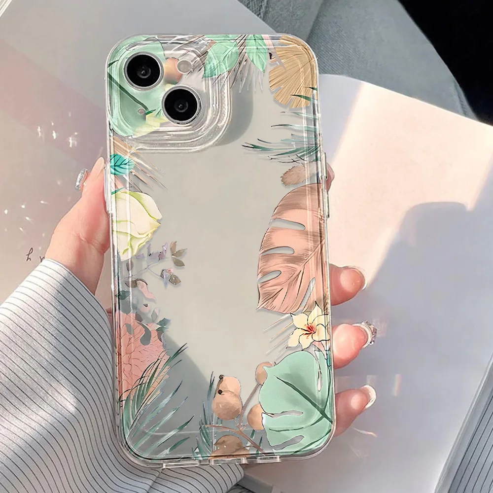 Artistic Flower Transparent Phone Case For Samsung A56 A55 A54 A53 A36 A35 A34 A33 A26 A25 A24 A23 A16 A15 A14 A13 A06 A05 Cover