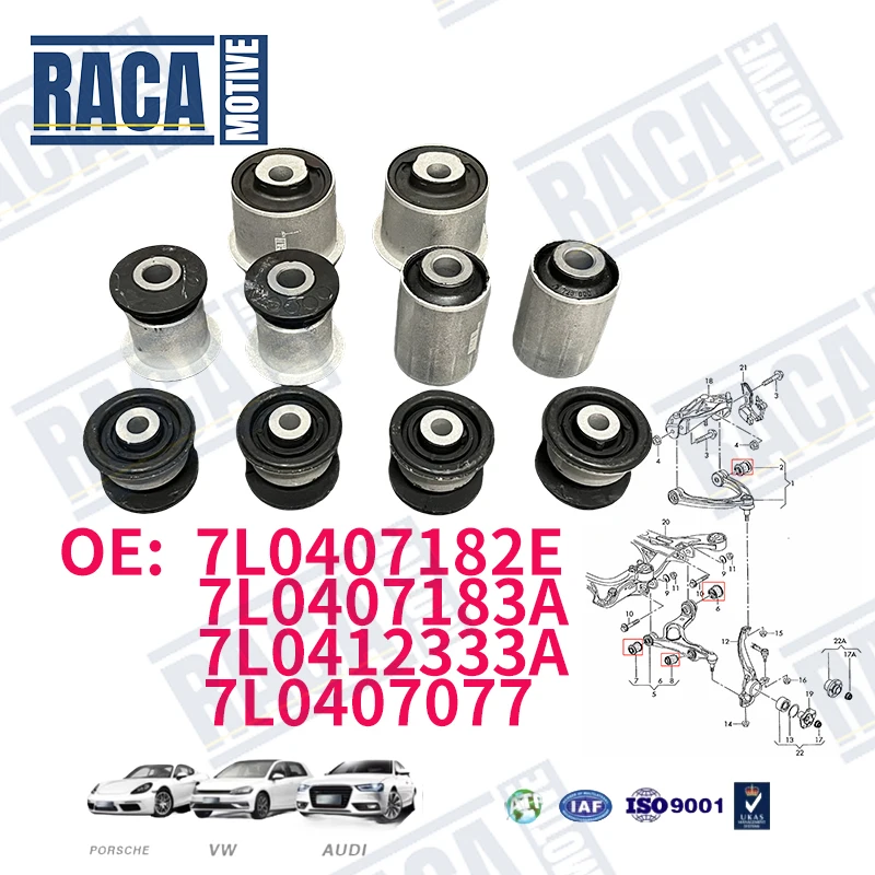 

For VW Touareg Audi Q7 Porsche Cayenne 92A Suspension Control Arm Bushing Kit 7L0407182E 7L0407183A 7L0412333A 7L0407077