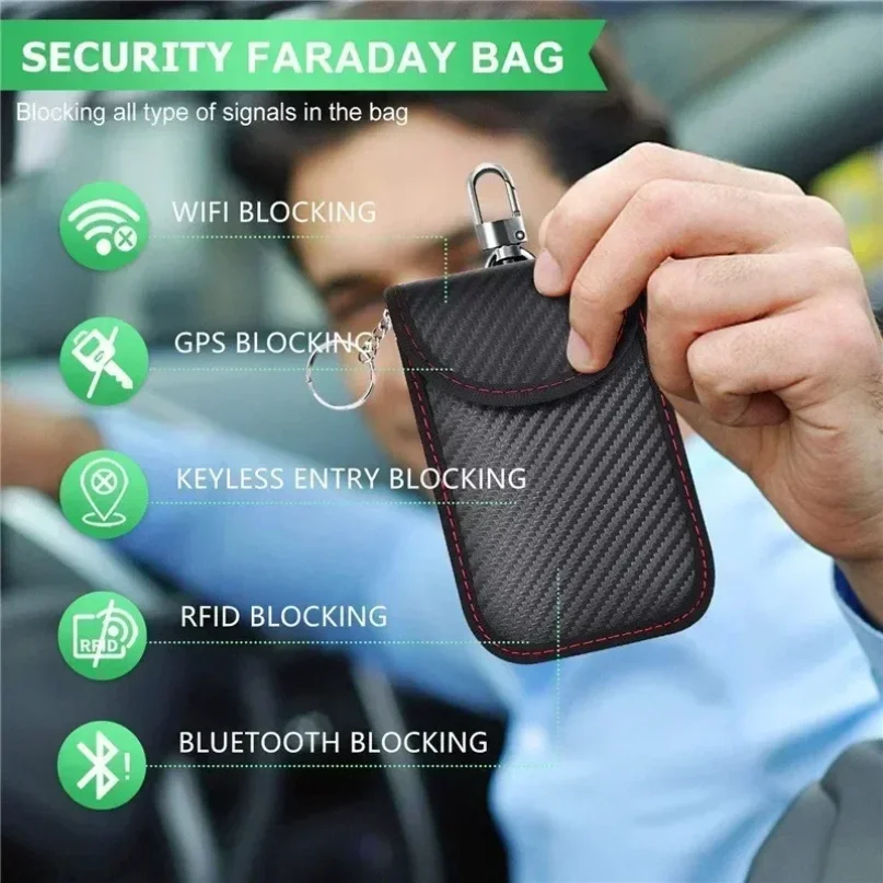 ホットファラデーキーRFID電磁遮蔽バッグ クレジットカード - Car Key Signal Blocker のレビューと価格