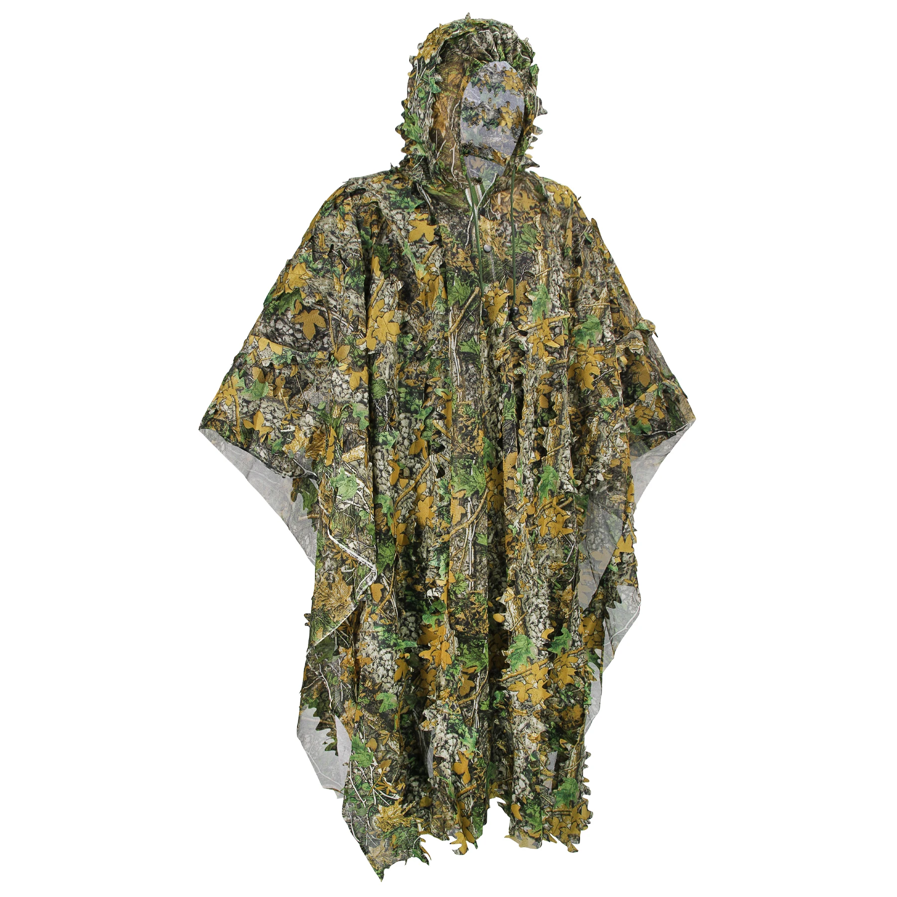 

GUGULUZA Camouflage Suit 3D Withered Grass Ghillie Clothing Leaves Bionic Hunting Suit Tactical Poncho for Hunting Shooting
