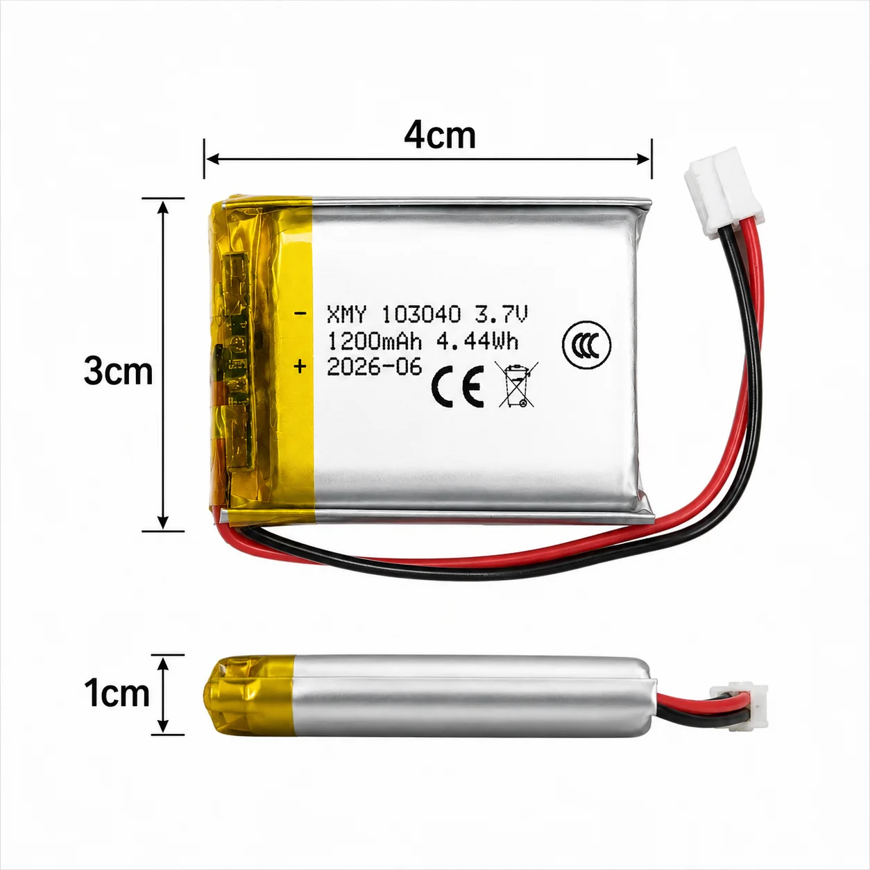 103040 3.7V 1200mAh Polymer Lithium Rechargeable Battery for GPS Navigator MP5 Bluetooth Headset PS4 3.7V 103040 Batteries