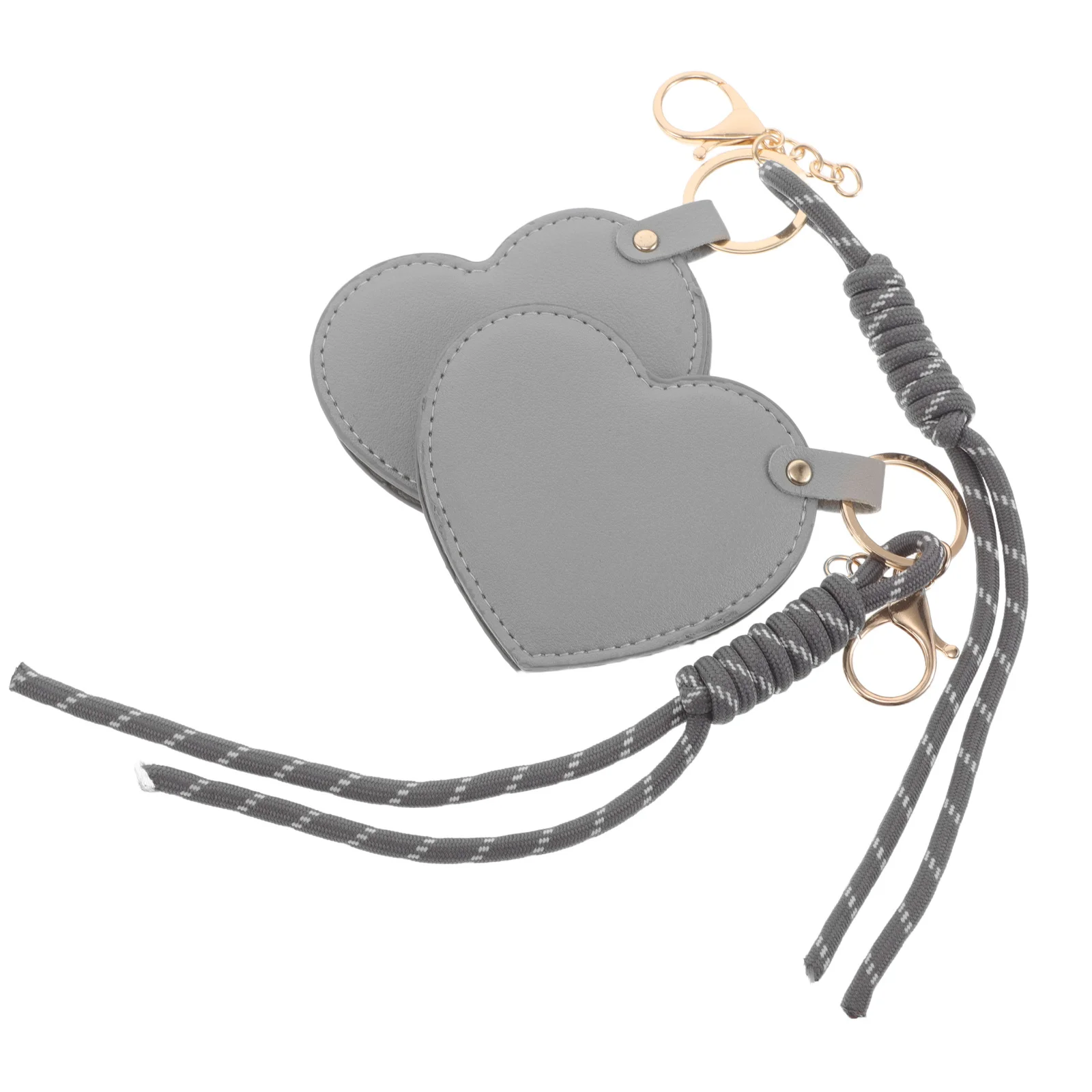 2Pcs Heart Shaped Handheld Mirror 360 Rotating Travel Makeup Compact Portable Lightweight Durable Cute Purse Accessory