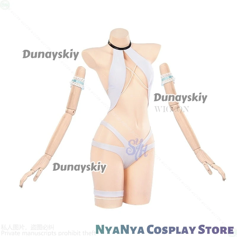 MNF Le Malin Cosplay Game Azur Lane Anime 코스튬 Sexy White Bikini Kawaii Summer Swimminwear Cute Lingerie Halloween Party 코스프레