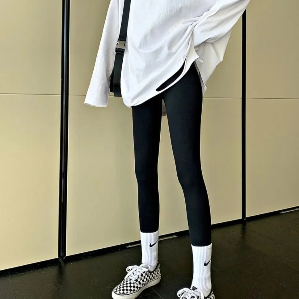 Leggings Fce a vita alta da donna Capispalla Primavera Autunno Inverno Pantaloni di cotone caldi Pantaloni lunghi Velluto sottile Autunno P...