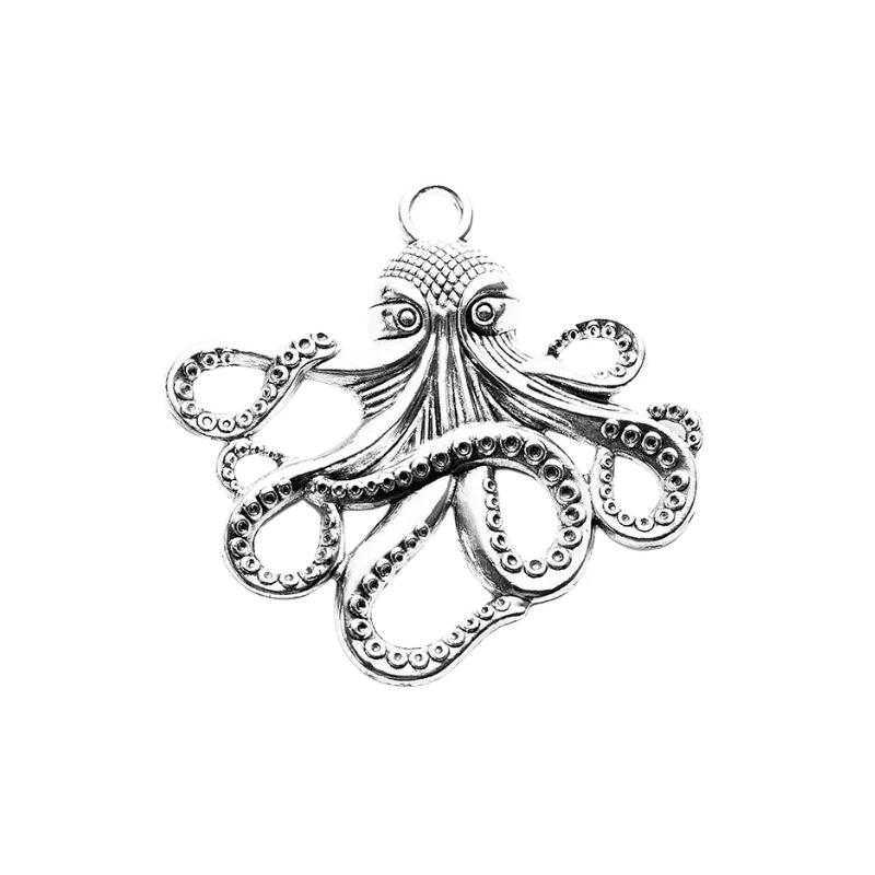 3pcs 57*56mm Vintage 3 Color Octopus Charms Pendant fit DIY Key Chains Connectors Jewelry Making Designer Charm Findings