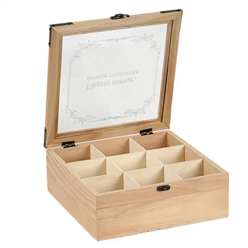 

Tea Box Organizer Tea Bag Holder 9 Compartments Decorative Teabag Holder Containers Teabox Station Display For Friends Lovers