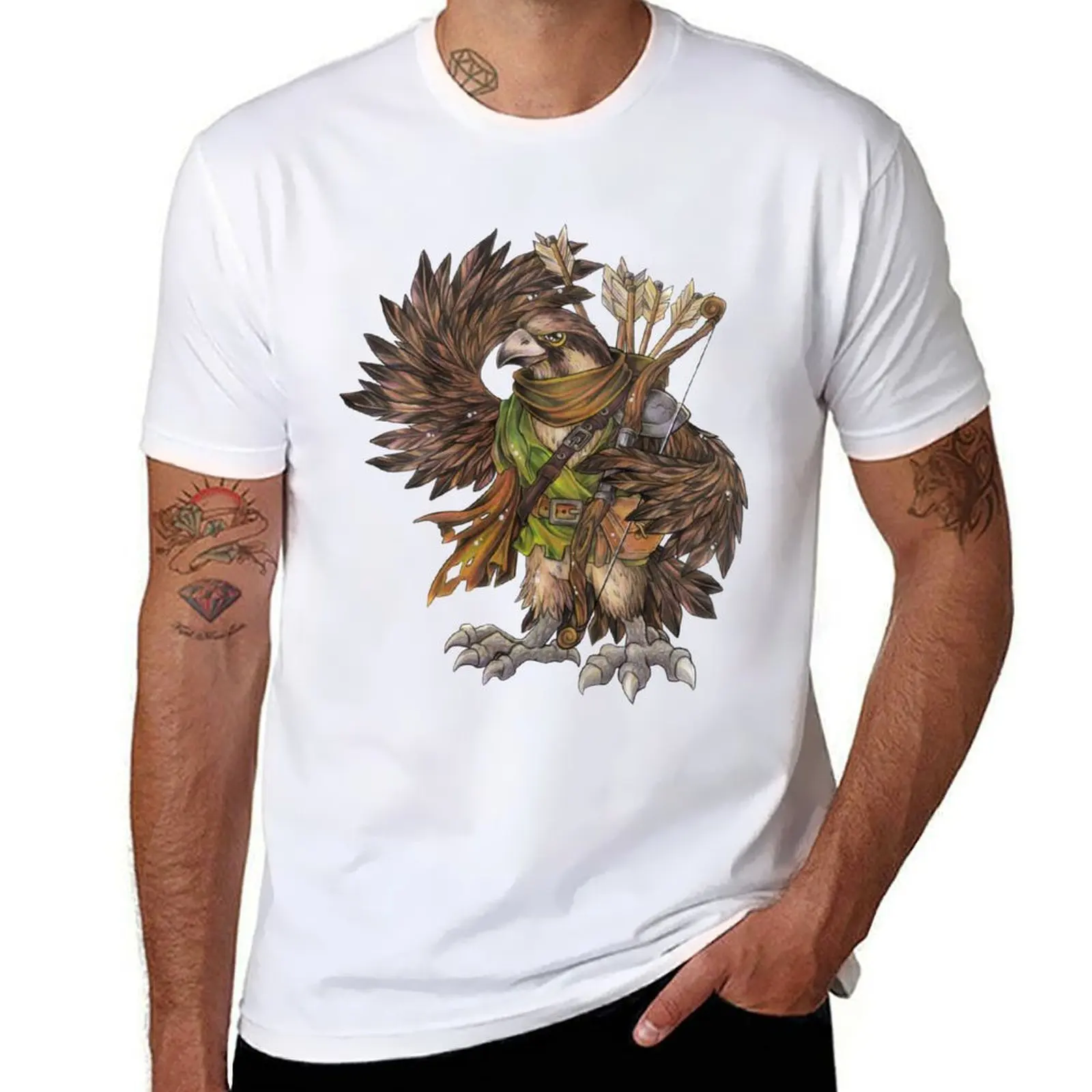 

Eagle Falcon Bird Fantasy Warrior Fighter Animals T-Shirt cotton tshirt 100% t shirts cotton 100% T-Shirt