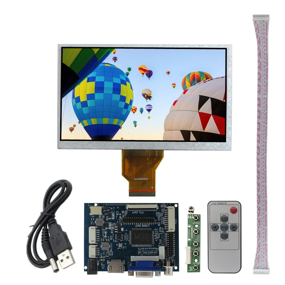 7 inch 800x480 TFT LCD Monitor HDMI VGA AV Driver Board for Raspberry Pi Car Reverse Camera Industrial Display