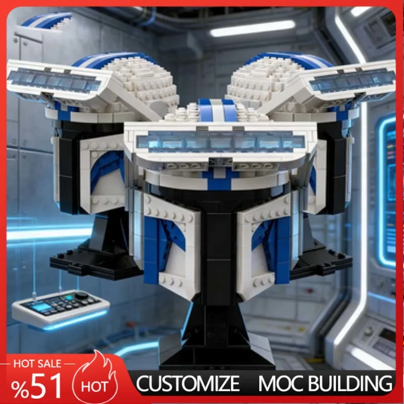 NEW 709 Parts Warrior Helmet MOC Model Custom Building Blocks DIY Desktop Ornament Toy Holiday Gift For Adult Hobby Collectors