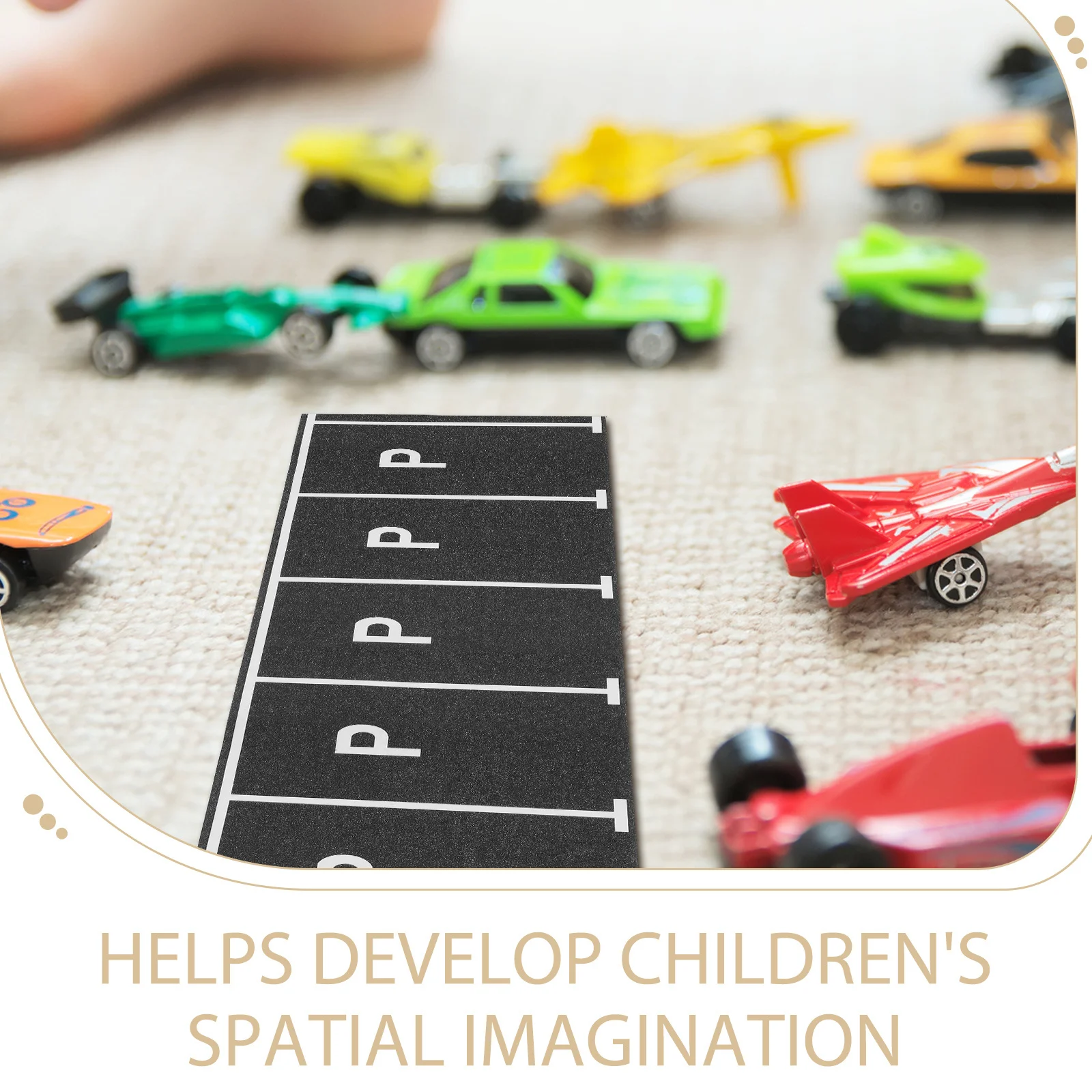 1 لفة شريط لوقوف السيارات للأطفال، تصميم تخطيط صغير، علامة مساحة لاصقة، دعامة مشهد حركة مرور مصغر، لعب تعليمي #2