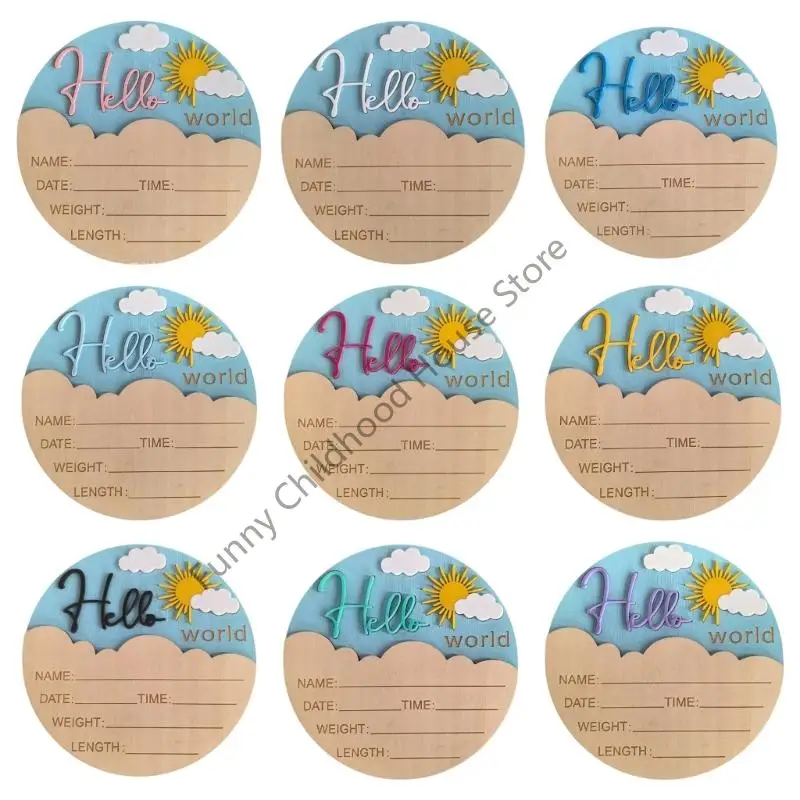 

D0LA деревянный привет, ребенок, знака новорожденных, фотосессии, реквизит, украшение дома 5.9 дюйм