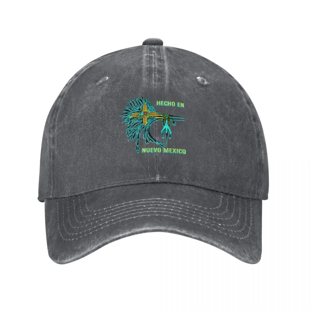 Hecho en Nuevo Mexico- turquoise Baseball Cap fashionable Snapback Cap For Girls Men's