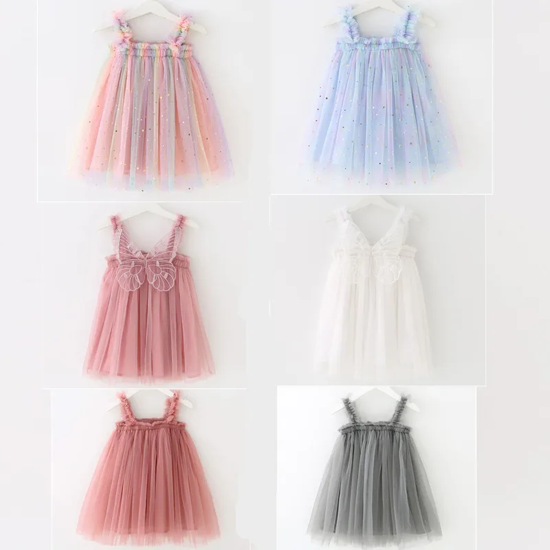 Kawaii Girl Princess Dress 1-5T Toddler Baby Sequin Sleeveless Summer Clothes Kids Birthday Wedding Costume Newborn Casual Wear