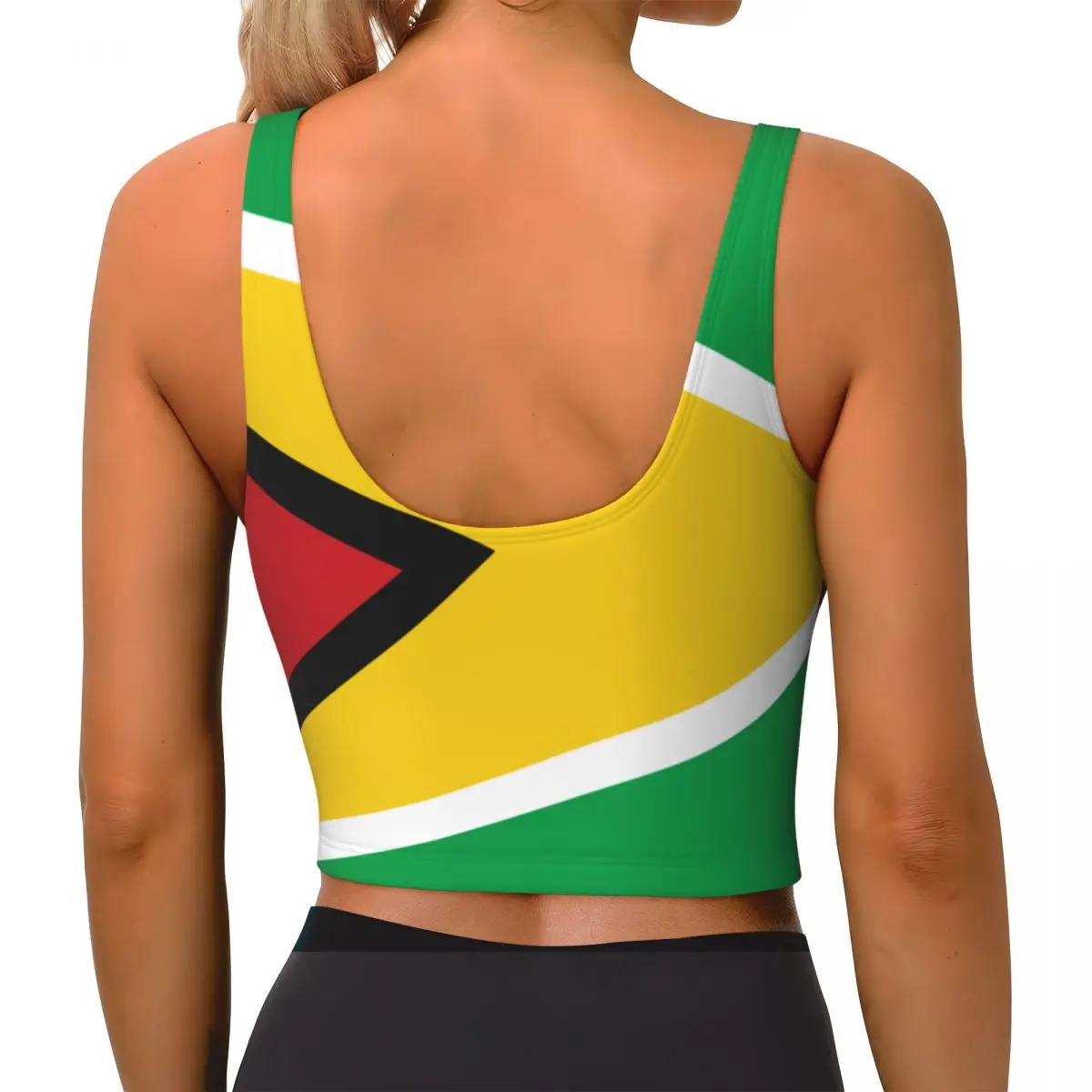 Yoga Vest Women Gym Sports Crop Tops Guyana Flag Streetwear Workout Breathable Tank Top Female