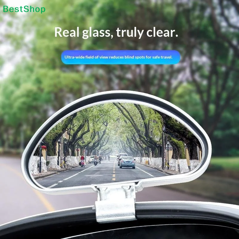 ✍Universal Car Blind Spot Mirror, Oval Clip-On Convex Rearview Mirror for Parking & Lane Changing Safety