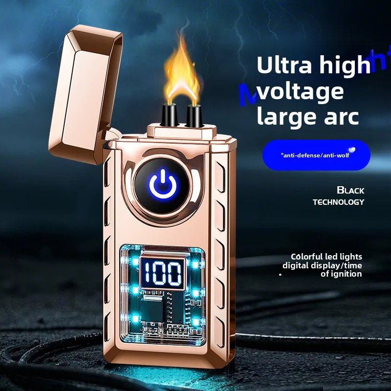 

High Power Arc Lighter LED Display USB Rechargeable Windproof Pulse Igniter for Outdoor Cross-Border Hot Selling