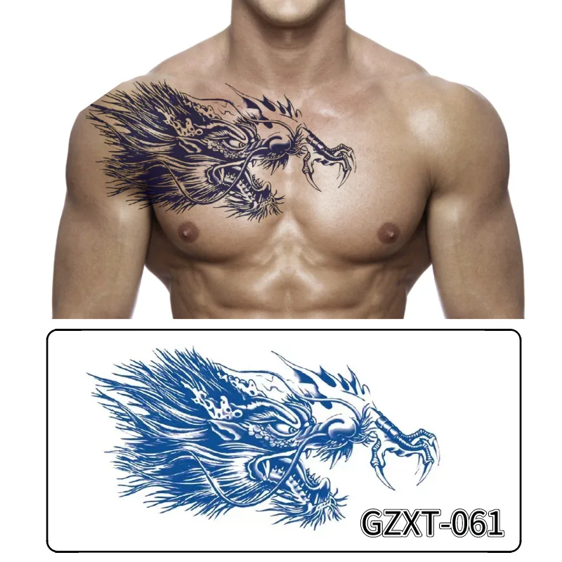 Semi Permanent Herbal Flower Wing Temporary Tattoo Stickers Chest Half Shoulder Full Arm Waterproof Sweatproof Decals