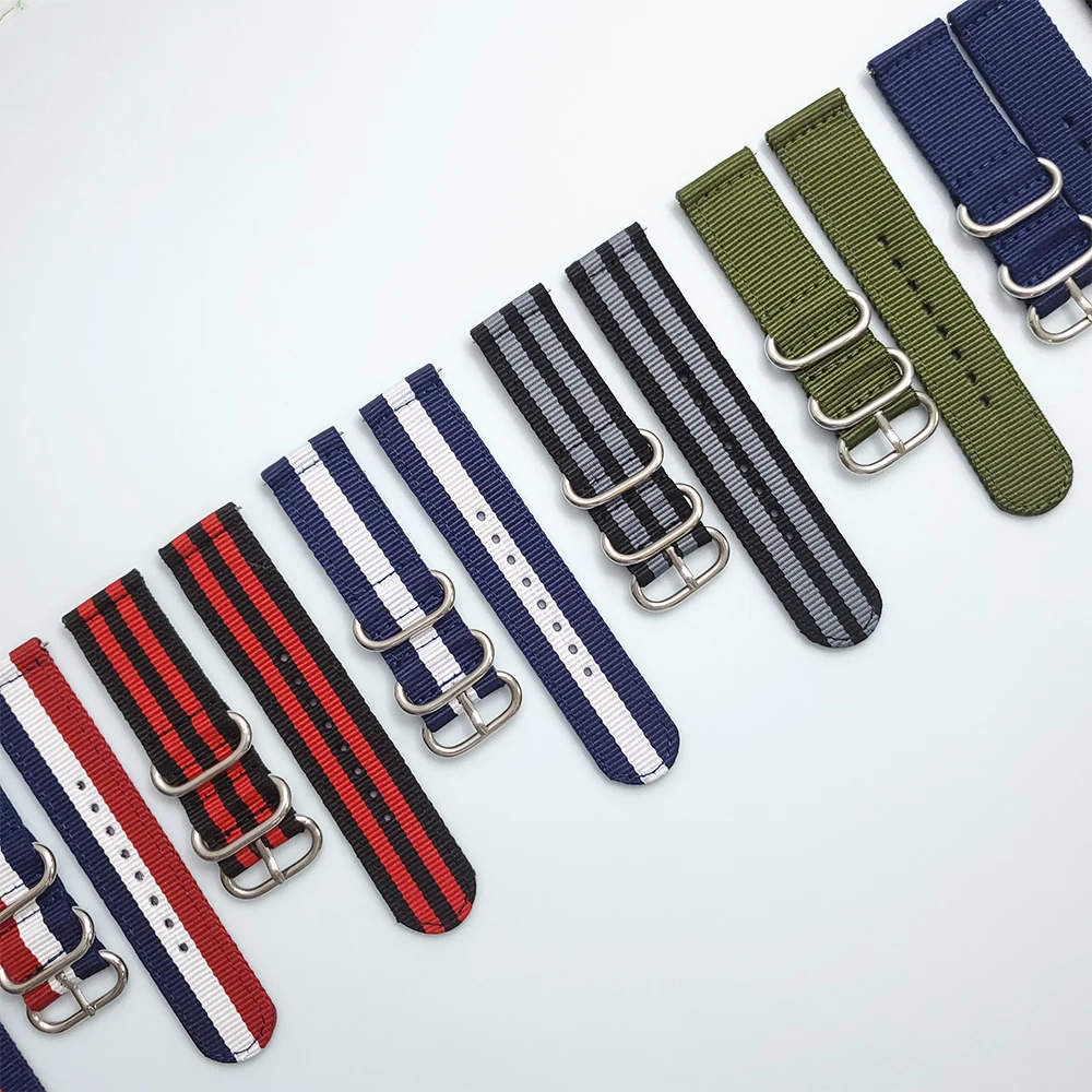 Ring Buckle Woven Nylon Strap for Samsung Galaxy Watch 3 45mm 41mm Watchband for Galaxy Watch 46mm 42mm Active 2 S3 Fabric band