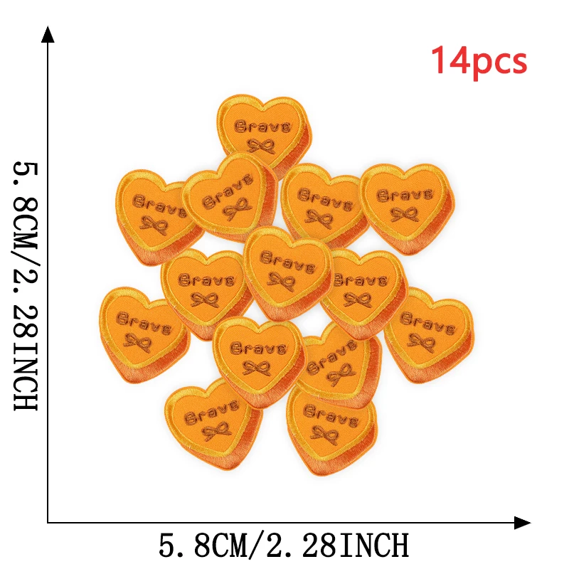 14 stücke Auge Blume Nette Brief Herz Regenbogen Lot Für Kleidung Eisen Auf Patches Gestickte Thermische Baby Kinder Nähen Groß stoff Parche – Detail 12