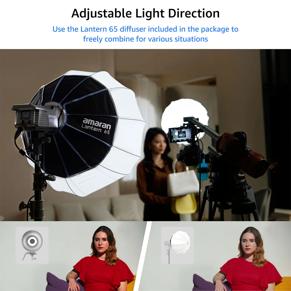 Amaran Lantern 65, omnidirektionale Bowens-Montage-Softbox für Heimstudio, Lokationsfotografie für Amaran COB-Licht – Detail 5