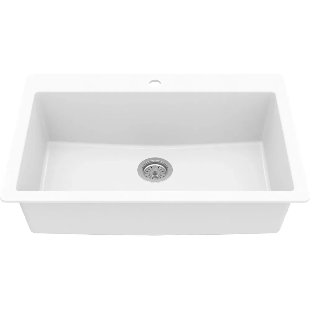 

Top Mount. Large Single Bowl Quartz Kitchen Sink in