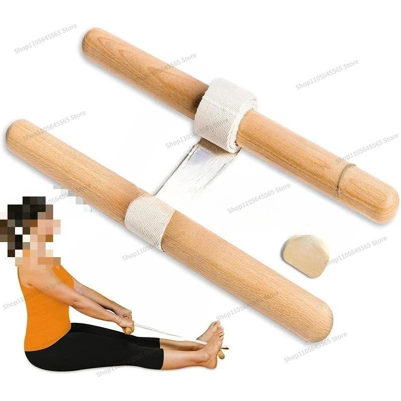 For Resistance Belt Wooden Beech Handle Portable Exercise Equipment Home Gym