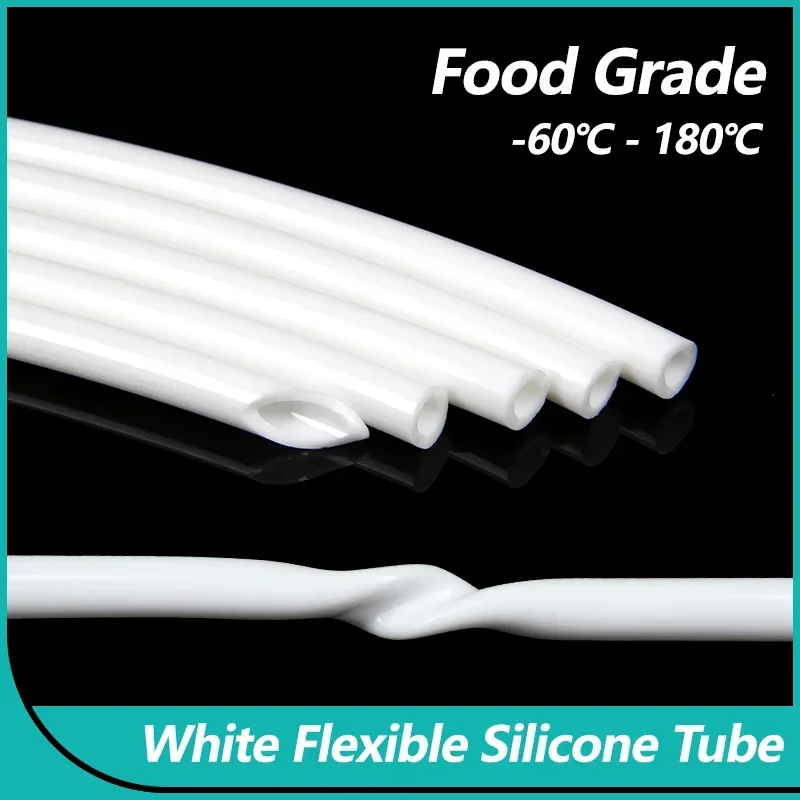 

1/3/5/10m Food Grade White Silicone Rubber Hose 1 2 3 4 5 6 8 10 12 14 15 16 18 21 24 31 38mm OD Nontoxic Flexible Silicone Tube