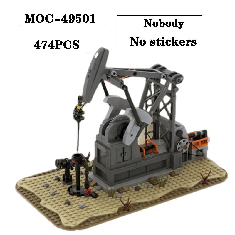 Building Block MOC-49501 Oil Pump Jack Oil Well Frame 474PCS Adult and Children's Puzzle Education Birthday Toy Gift Ornaments