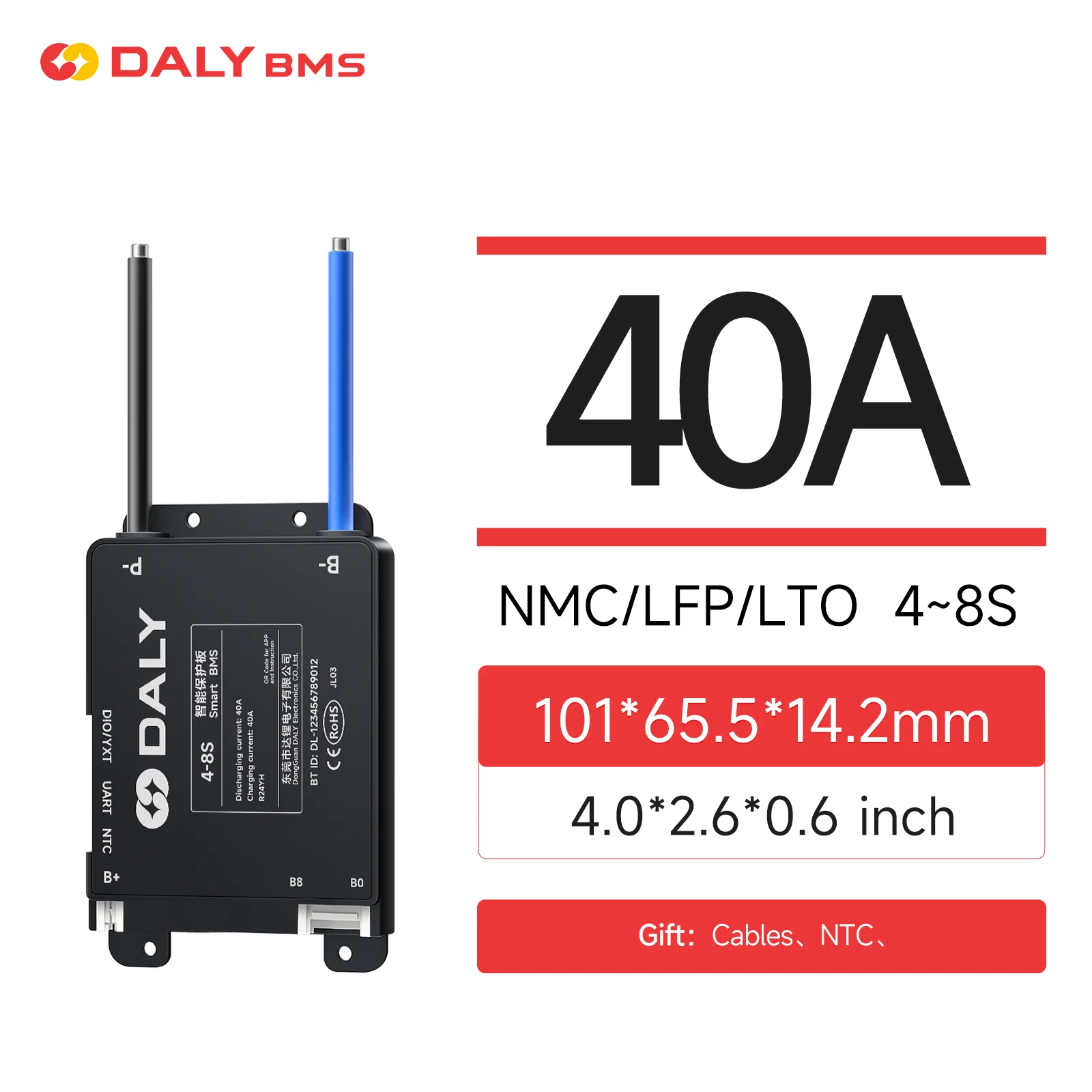Daly Smart BMS 4S 6S 8S 12S 13S 14S 16S 17S 20S 24S Bluetooth BMS 30A 40A 60A 80A 100A 120A 150A 200A Lifepo4 Li-Ion LTO Batterie