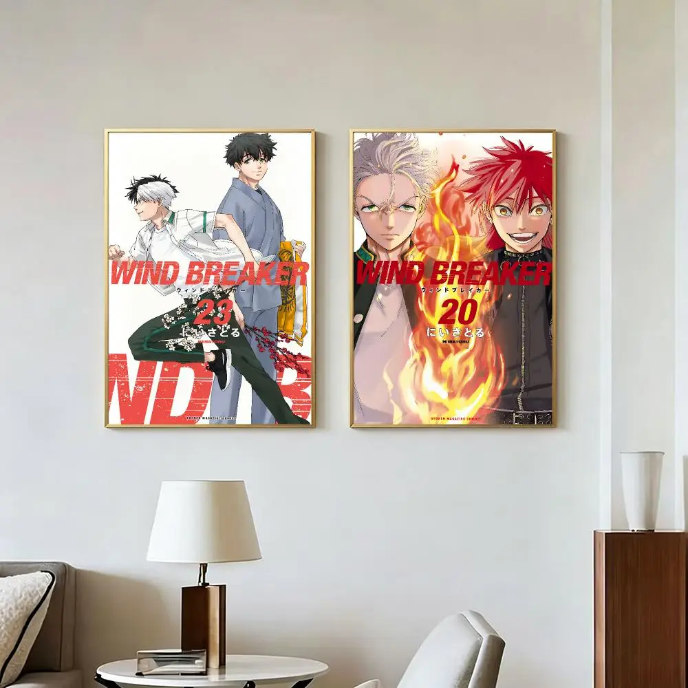 Anime Action WIND BREAKER Poster Peel And Stick Wall Art Self Adhesive PP Waterproof Wall Decor Living Room Bedroom Gift