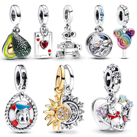Disney Wall-E Robot Winnie the Pooh Pendant Charm Bead Fit Bracelet Bangle Necklace Women Luxury DIY Jewelry Party Festival Gift