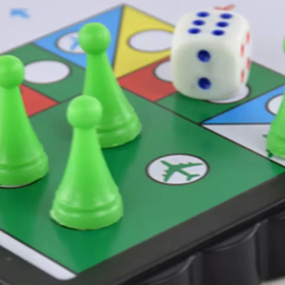Foldable magnetic flying chess set, crawling mat, portable board game Ludo, camping travel game, airplane chess view 4
