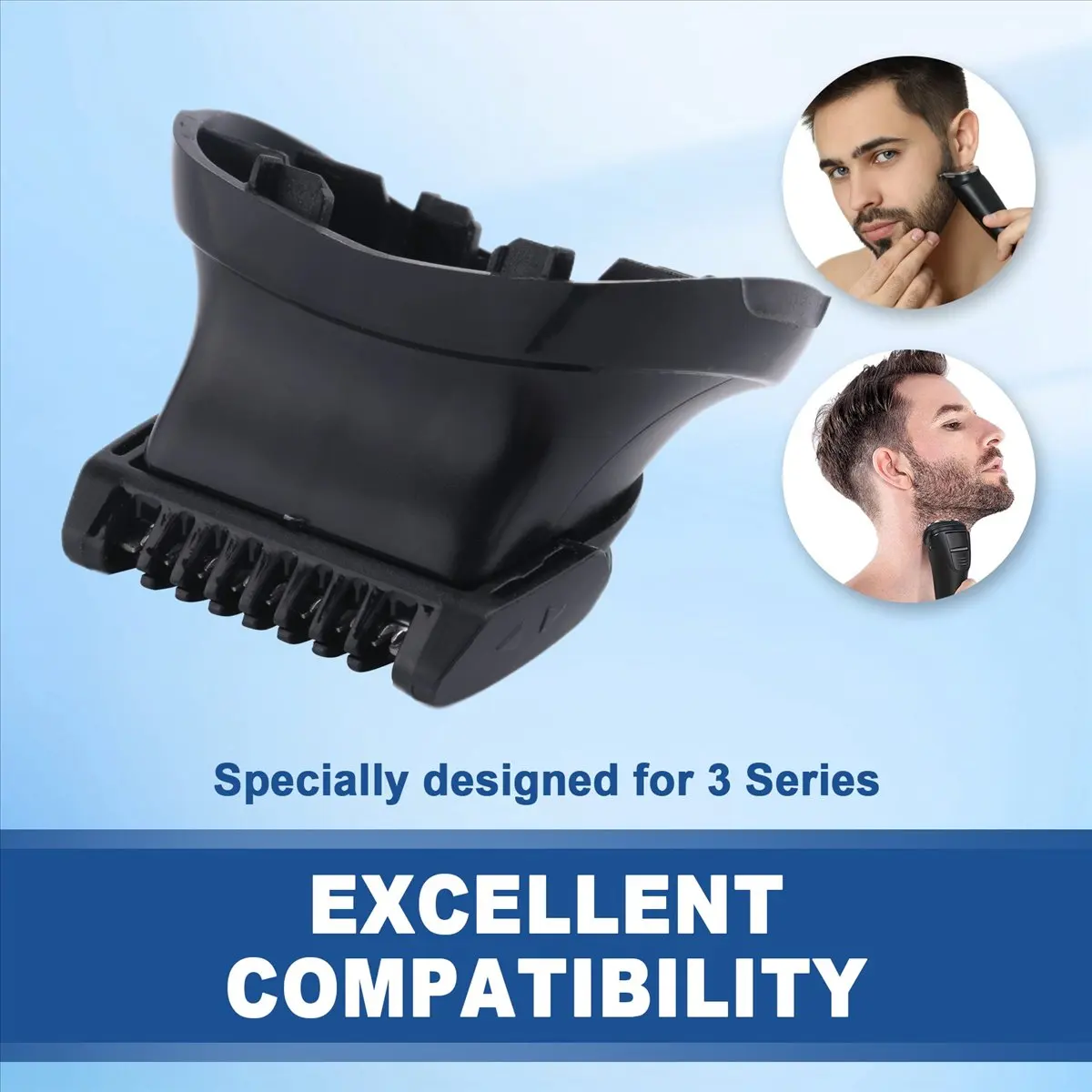 

Насадка для триммера для бороды ABPO, сменная насадка для триммера с набором насадок-гребней 5-в-1 (1/2/3/5/7 мм) для Braun Series 3