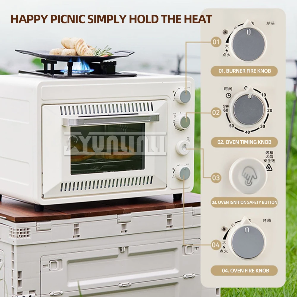 Good Quality Household multi-functional outdoor gas pizza oven, 2-in-1 card oven, portable small baking ovenGood Quality
