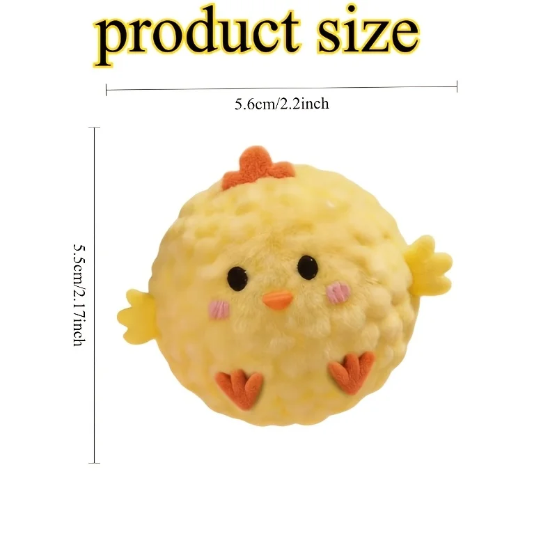 1 Stück Mini Gelbes Hühnchen Interaktives Hüpfspielzeug, Geeignet für Kleine Hunde und Katzen, Bissfestes Material Haustier-Begleitspielzeug – Detail 3