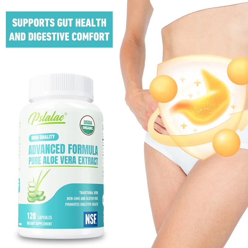 

Aloe Vera Capsules - Promotes Gut Health and Immune Support, Balances Stomach Acid Levels, and Enhances Overall Well-being