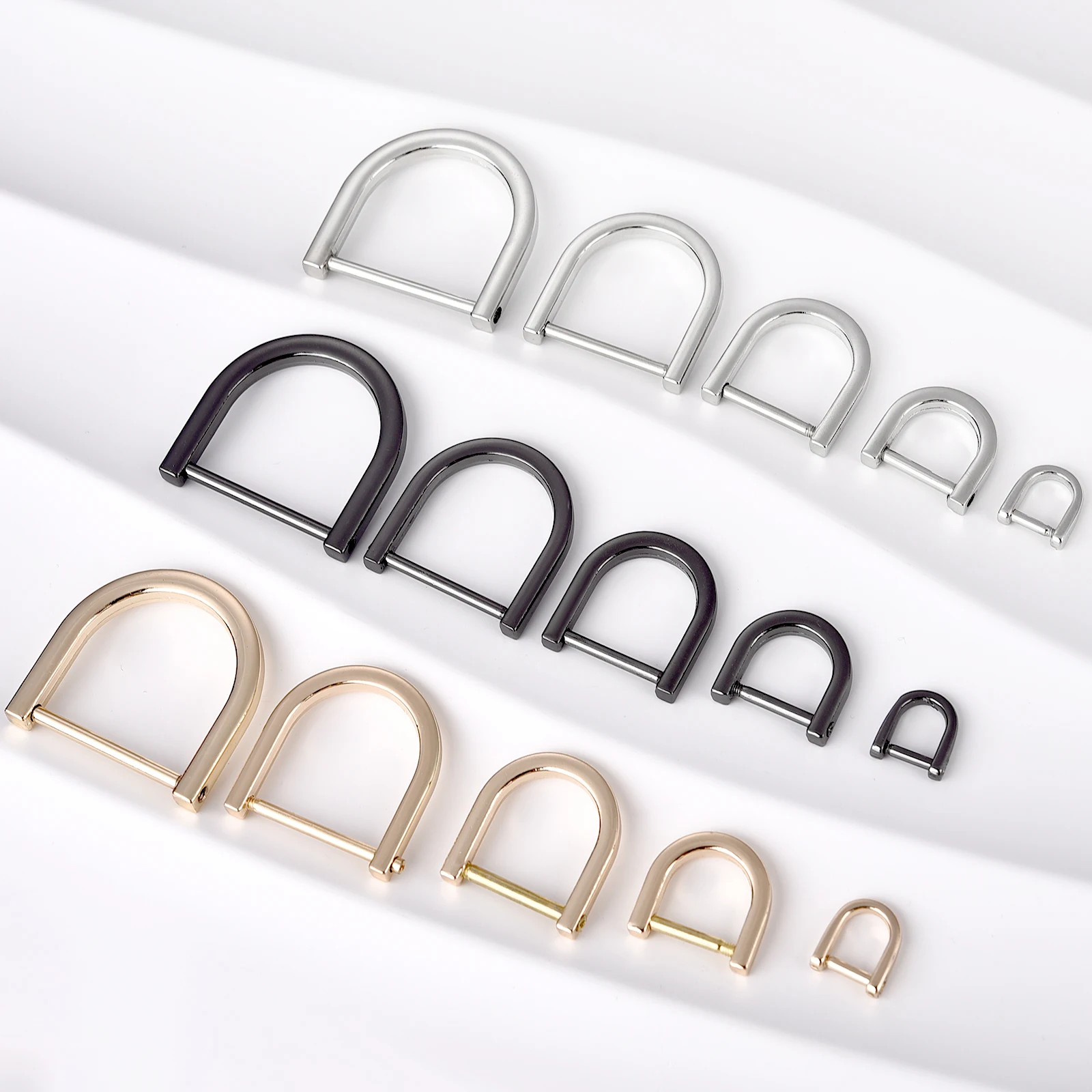 2pcs Metal Opening D Ring Buckle Detachable Dee Buckle Carabiner Clasp For Leather Craft Bag Belt Strap Handle Shoulder Webbing